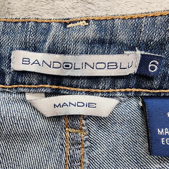 Bandolino Blu Jeans Womens 6 Blue Madie Mid Rise Crop Capri Cuffed Hem Stretch - Picture 6 of 15